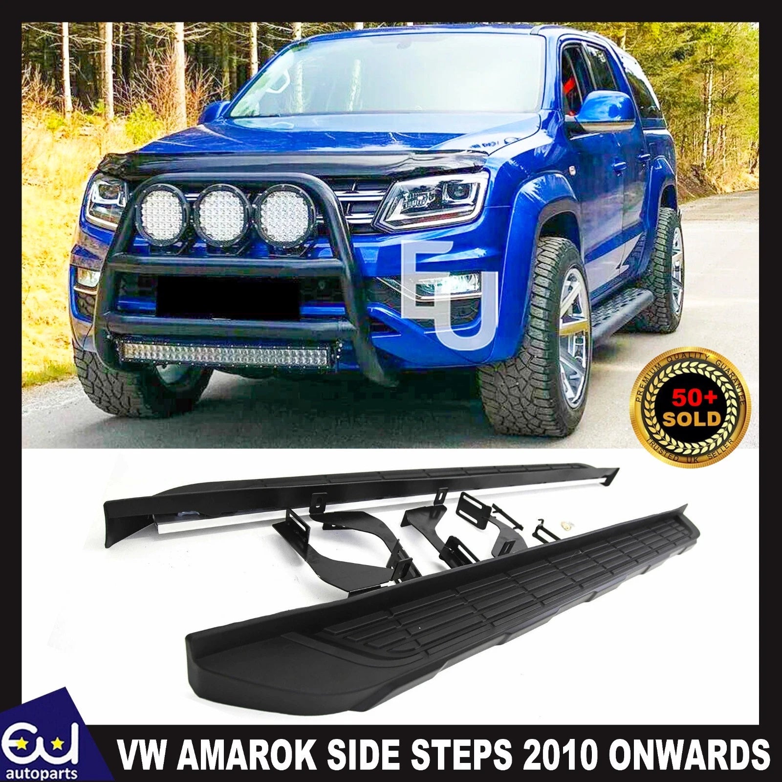 FOR VW AMAROK SIDE STEPS RUNNING BOARDS PAIR 2010 ONWARDS 100% OEM STYLE